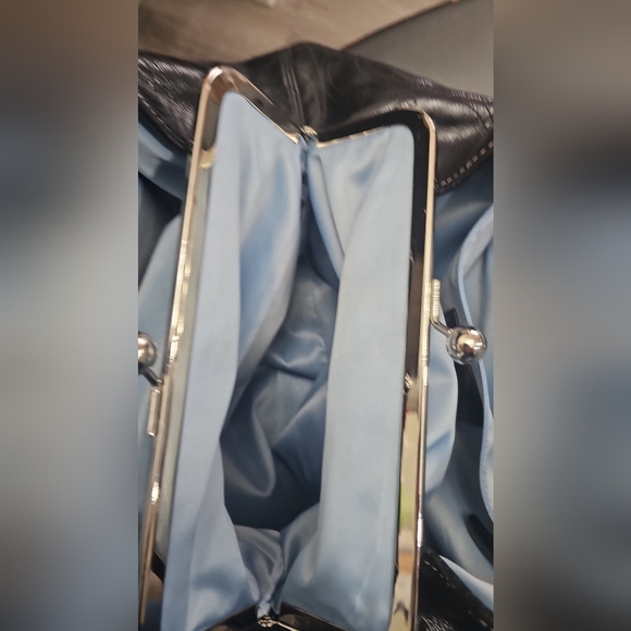 Coach Black Patent Leather Stitch Shoulder Hobo Satchel‎ Bag Purse Tote EUC - Picture 9 of 9